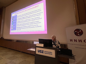 Professor Dame Lesley Fallowfield presentating at the HNHCP Conference in Zurich